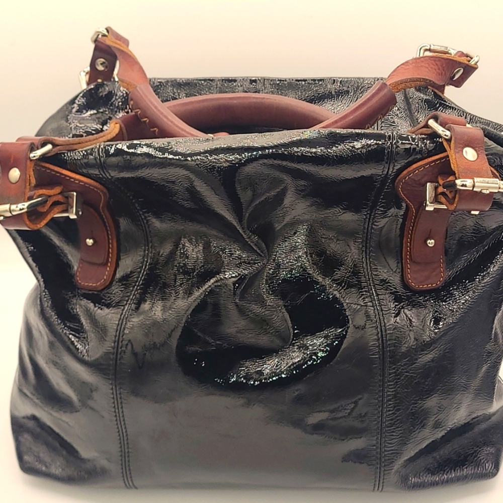 Pauric Sweeney Patent Leather Shoulder Bag. Made in Italy